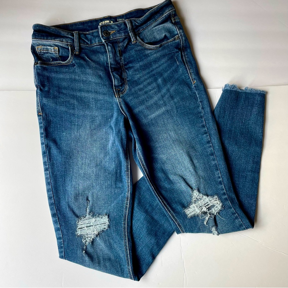 Old Navy Rockstar Jeans Size 4 Womens Distressed Super Skinny High Rise